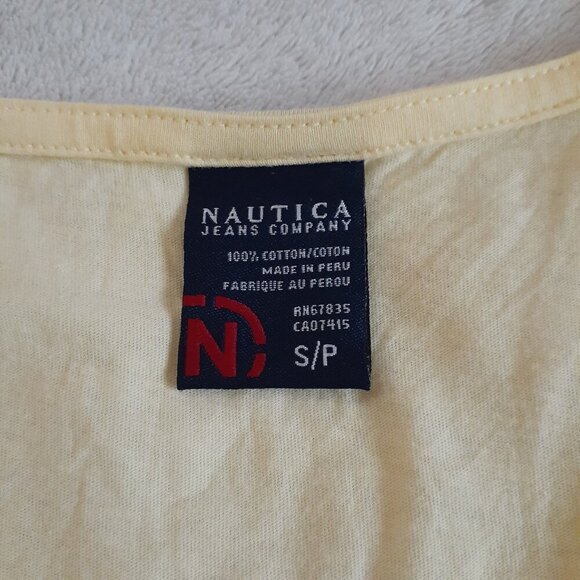 Nautica Vintage Women's Size Small Butter Yellow Cotton Shirt - Picture 3 of 11